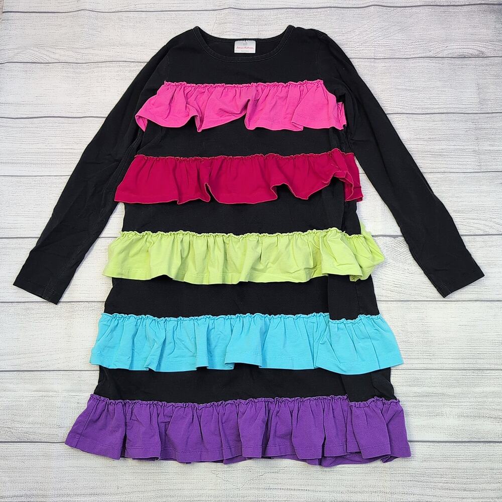 12 Hanna Andersson Black Lotsa Ruffles Dress